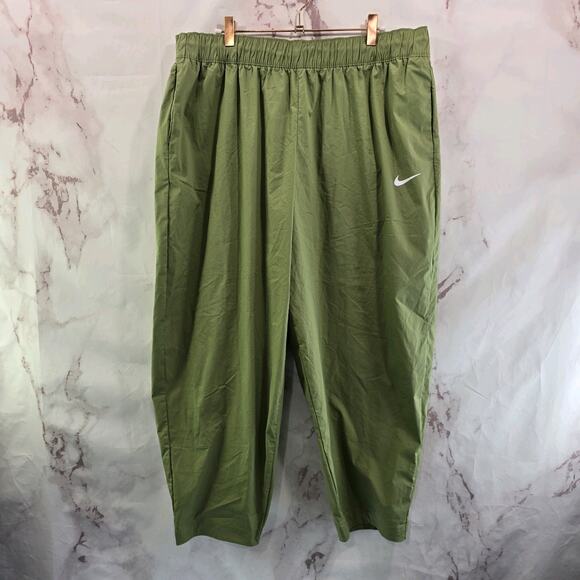 Nike Pants Womens XL Green Essential High Rise Nylon Hiking Ripstop Pull On - Picture 1 of 13